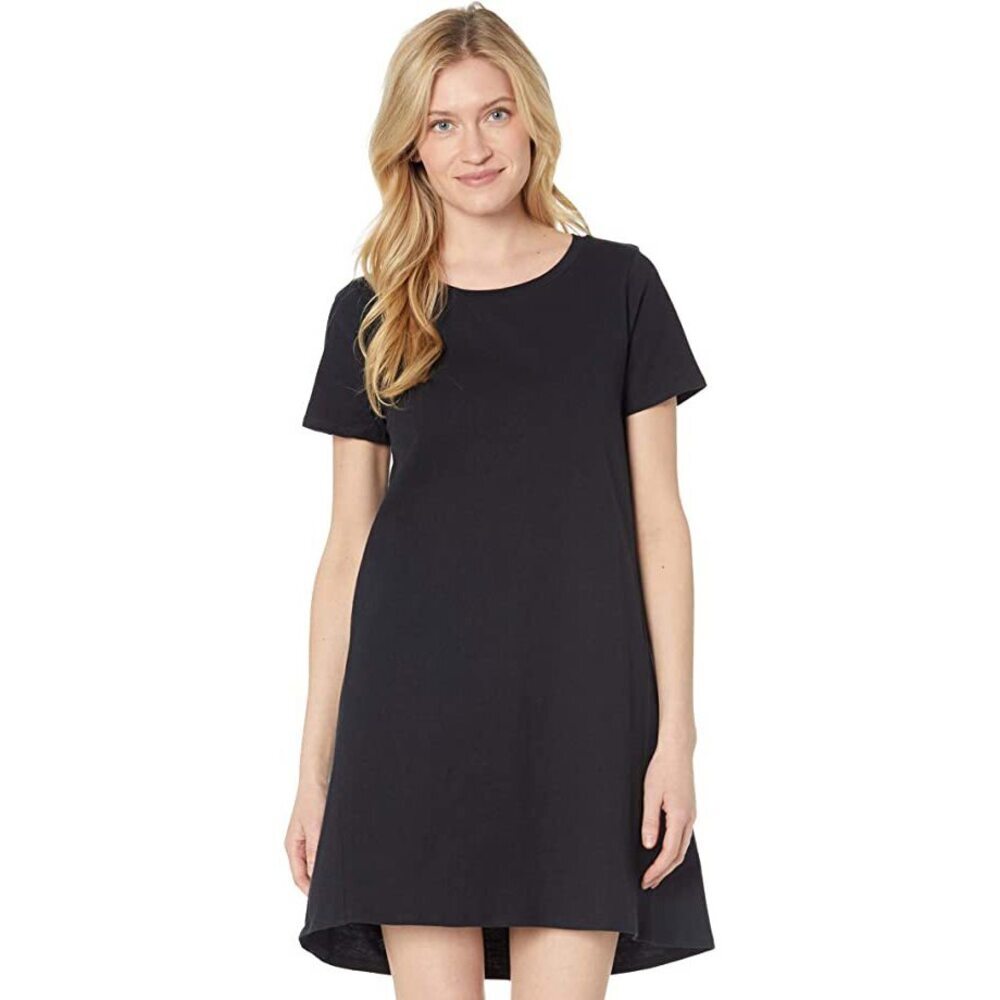 Bobeau Cotton T-Shirt Short Dress In Black Size XS